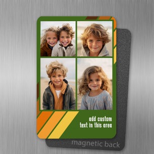 Trendy Retro Stripes 4 Foto Collage - Avocado Magnet