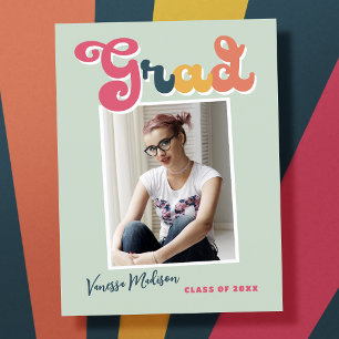 Trendy Retro Style Vintager Abschluss 1 Foto Postkarte