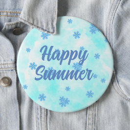 trendy Retro Vintag blauen Blumen Monogramm Button
