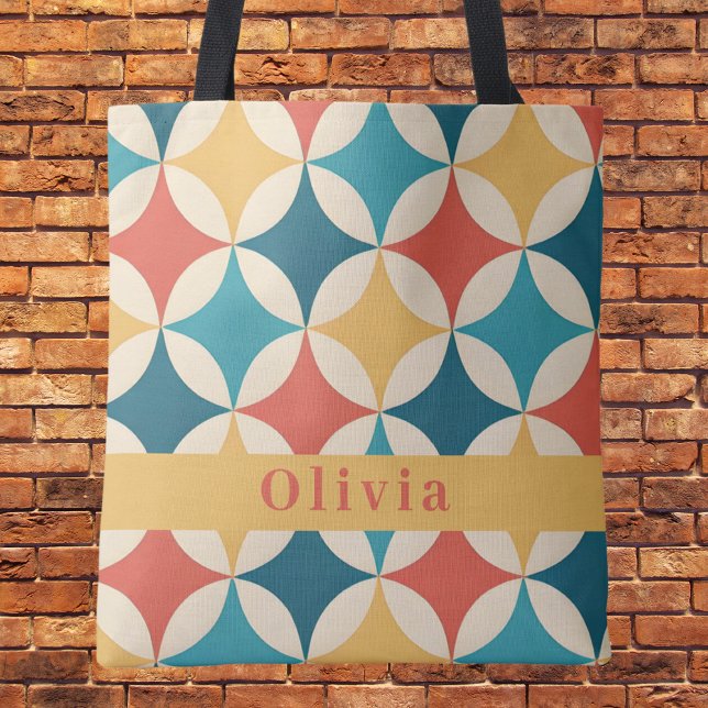 Trendy Retro Vintag Pattern Monogramm Tasche (Von Creator hochgeladen)