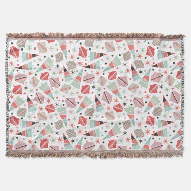 Trendy Retro Weihnachtsbaum und Ziermuster Decke (Vorderseite)