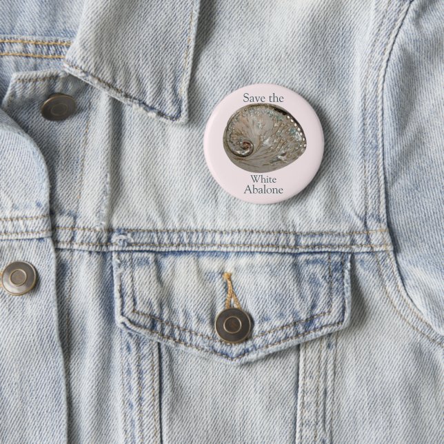 Trendy Rette das White Abalone-Aufklärungsfoto Button (Beispiel)