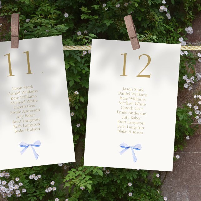Trendy Ribbon Wedding Tischnummer & Seating (Von Creator hochgeladen)