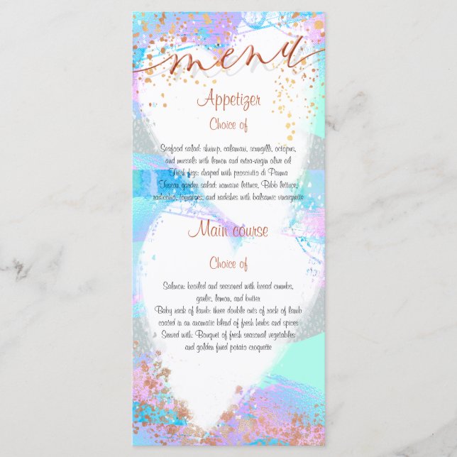 Trendy Rich and Colorful Menu Card Menükarte (Vorderseite)