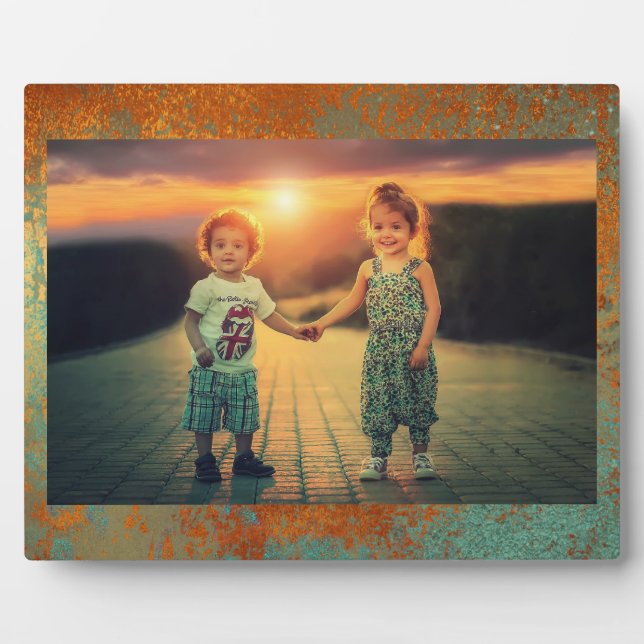 Trendy Rich Copper Patina Metallic Fotoplatte (Vorderseite)