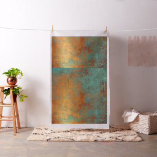 Trendy Rich Copper Patina Square Textur Stoff