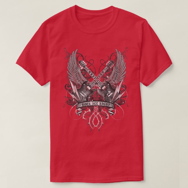 Trendy Rock All Night SG Poster1228 T-Shirt (Design vorne)