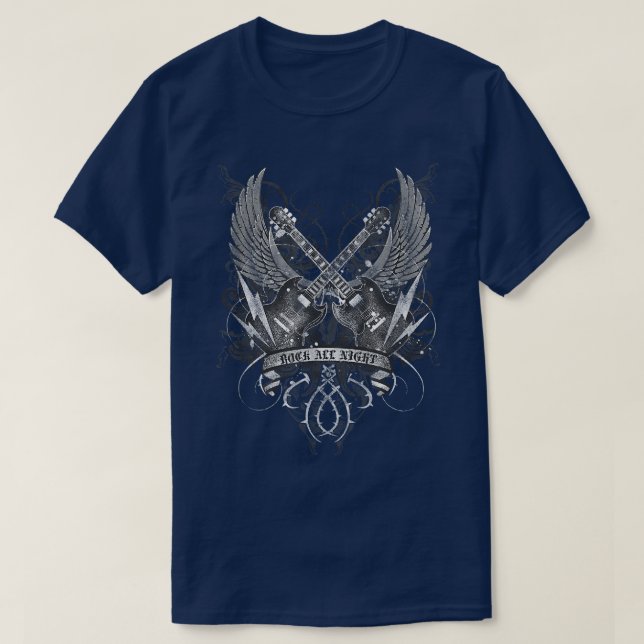 Trendy Rock All Night SG Poster T - Shirt (Design vorne)