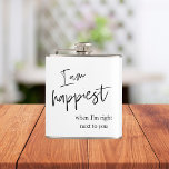 Trendy Romantic Black Quote Gift Flachmann<br><div class="desc">Trendy Romantic Black Quote Gift</div>