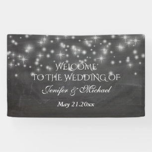 Trendy romantische Glitzern-Chaletboard Hochzeit Banner