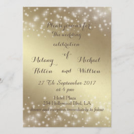 Trendy romantische Glitzern goldfarben aussehen Ho Einladung