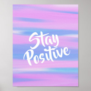 Trendy rosa Pastellpinsel Pinselstrich bleibe posi Poster