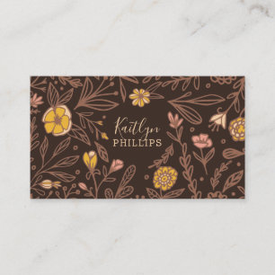 Trendy rosa Wildblume-Blumenmuster Visitenkarte