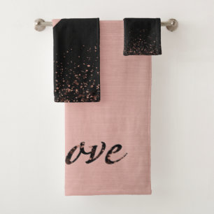 Trendy Rose Gold Black Parties scintillant Love