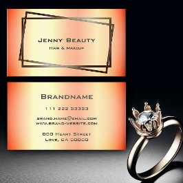 Trendy Rose Gold Chic Frame Modernes Haar und Make Visitenkarte