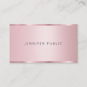 Trendy Rose Gold Color Template Modernes Elegantes Visitenkarte