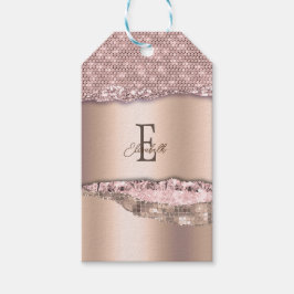 Trendy Rose Gold Diamonds Glitzer Monogram Geschenkanhänger