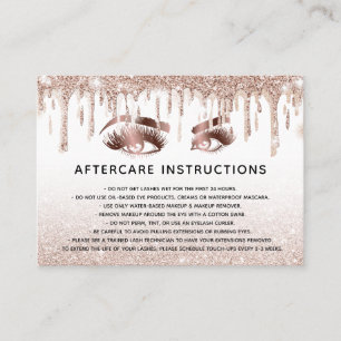 Trendy Rose Gold Eye mit Gold Tropfen Aftercare Empfehlungskarte