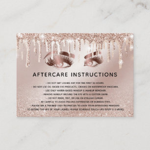 Trendy Rose Gold Eye mit Gold Tropfen Aftercare Empfehlungskarte