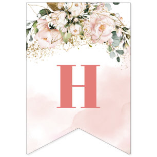 Trendy Rose Gold florale Weise 16. Geburtstagspart Wimpelkette