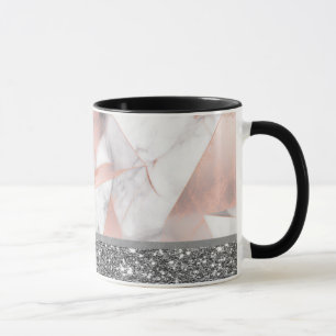 Trendy Rose Gold Geometric Marble Tasse