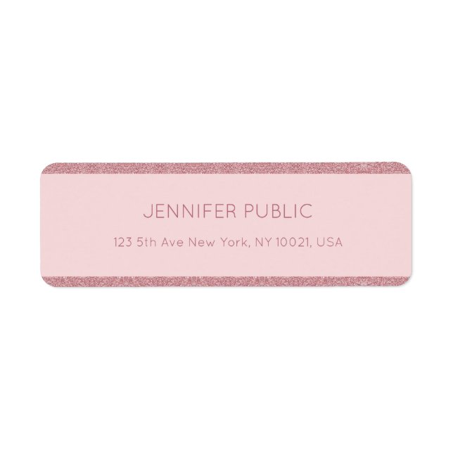 Trendy Rose Gold Glitzer Chic Vorlage Rückgabe (Vorne)