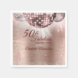 Trendy Rose Gold Glitzer Glam 50 & Fantastische Di Serviette