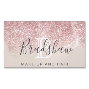 Trendy Rose Gold Glitzer Makeup Artist Salon Magnetische Visitenkarte