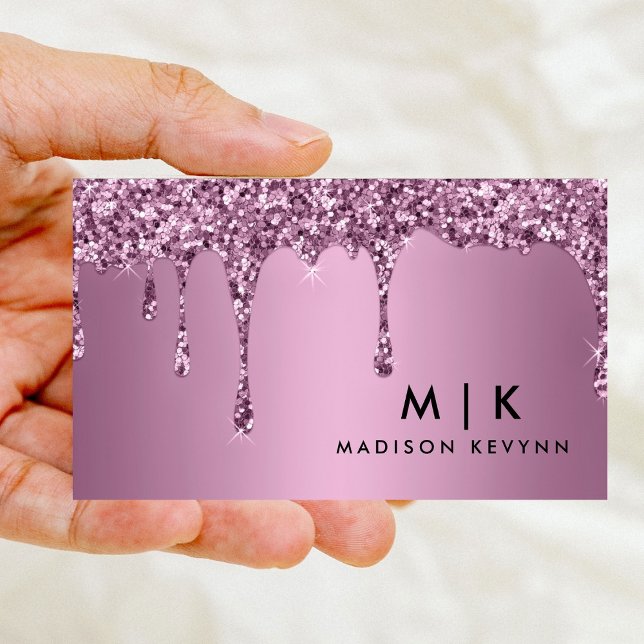 Trendy Rose Gold Glitzer Makeup Artist Salon Visitenkarte (Von Creator hochgeladen)