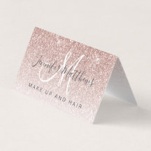 Trendy Rose Gold Glitzer Makeup Artist Salon