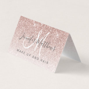 Trendy Rose Gold Glitzer Makeup Artist Salon Visitenkarten