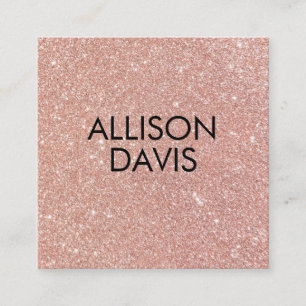 Trendy Rose Gold Glitzer Moderner Minimalistischer Quadratische Visitenkarte