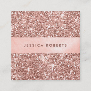 Trendy Rose Gold Glitzer Muster Hübsch Quadratische Visitenkarte