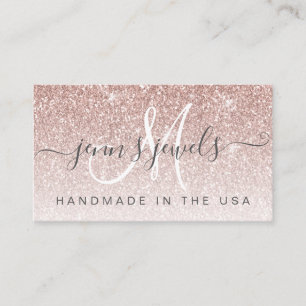 Trendy Rose Gold Glitzer Schmuck Designer Visitenkarte
