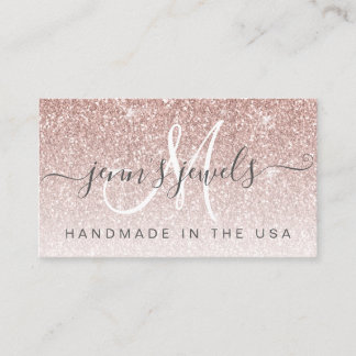 Trendy Rose Gold Glitzer Schmuck Designer Visitenkarte