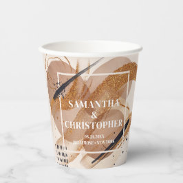 Trendy Rose Gold Glitzer Terracotta kühnen Hochzei Pappbecher