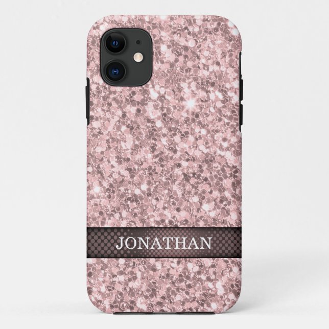 Trendy Rose Gold Glitzer Weißer Spargel Case-Mate iPhone Hülle (Rückseite)