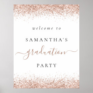 Trendy Rose Gold Glitzer Willkommensschüler Poster