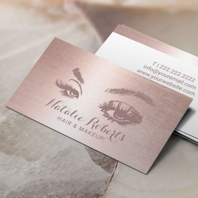 Trendy Rose Gold Haare Stylist Makeup Artist Salon Visitenkarte (Von Creator hochgeladen)