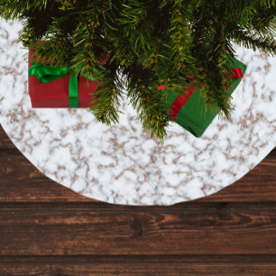 Trendy Rose Gold Marmormuster Polyester Weihnachtsbaumdecke