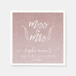 Trendy Rose Gold Miss an Mrs. Brautparty Serviette