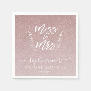 Trendy Rose Gold Miss an Mrs. Brautparty Serviette