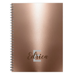 Trendy Rose Gold Monogram Notebook Notizblock
