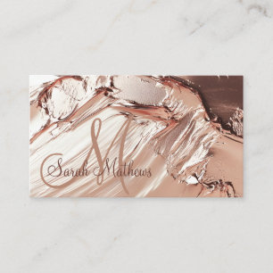 Trendy Rose Gold Paint Makeup Artist Friseur Salon Visitenkarte