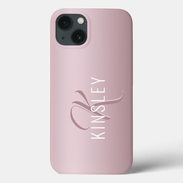 Trendy Rose Gold Personalisiert Monogram Case-Mate iPhone Hülle (Rückseite)