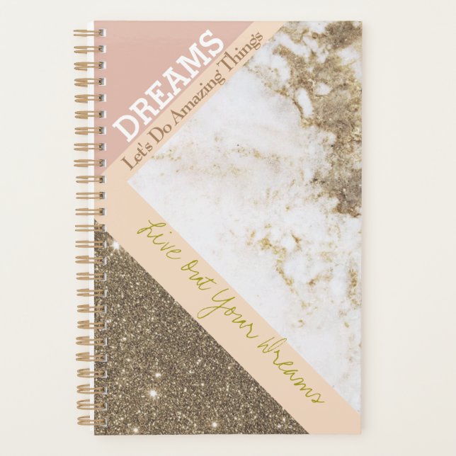 Trendy Rose Gold Pink Faux Marble Dreams (Devant)