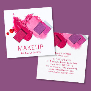 Trendy Rose Gold Silver Modern Chic Makup Artist Quadratische Visitenkarte