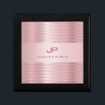 Trendy Rose Gold Template Mit Monogramm modern Erinnerungskiste<br><div class="desc">Trendy Rose Gold Template Mit Monogramm Moderne Berufliche Holzschmuck halten Geschenkboxen.</div>