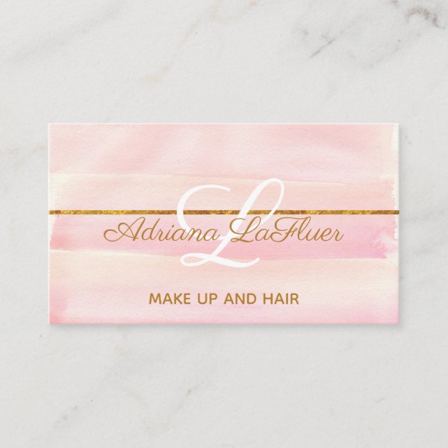 Trendy Rosen-Goldmake-upkünstler-Haar-Salon Visitenkarte (Vorderseite)