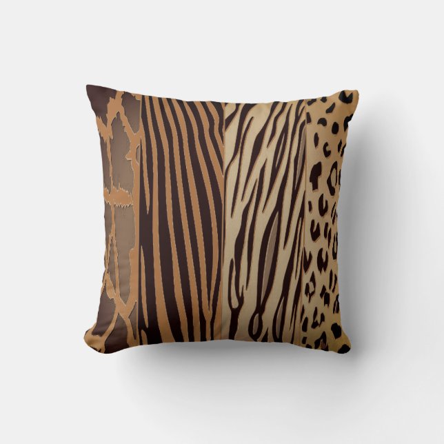 Trendy Rustic Animal Printed Zebra Stripe Pillow Kissen (Vorderseite)
